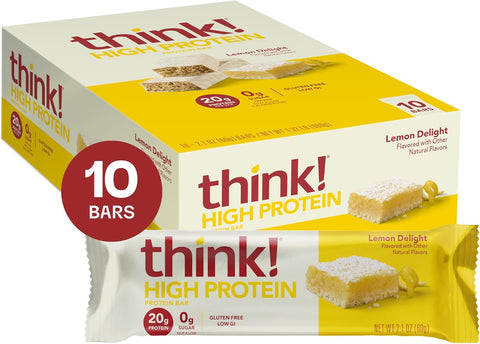 think! Protein Bars, High Protein Snacks, Gluten Free, Kosher Friendly,Variety Pack, Nutrition Bars, 2.1 Oz per Bar, 12 Count (Packaging May Vary)