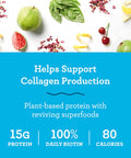 Amazing Grass GLOW Vegan Collagen Support with Biotin and Plant Based Protein Powder, Vanilla Honeysuckle, 15 Servings