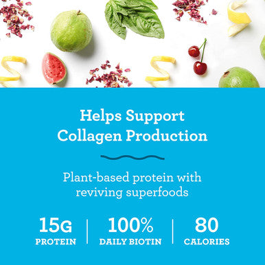Amazing Grass GLOW Vegan Collagen Support with Biotin and Plant Based Protein Powder, Vanilla Honeysuckle, 15 Servings