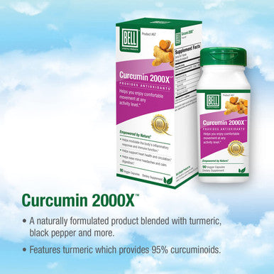 Bell Turmeric Curcumin with Black Pepper 2000X Helps You Enjoy Comfortable Movement and Modulate The Bodys Inflammatory Response Turmeric Capsules Researched and Sold Directly by The Manufacturer
