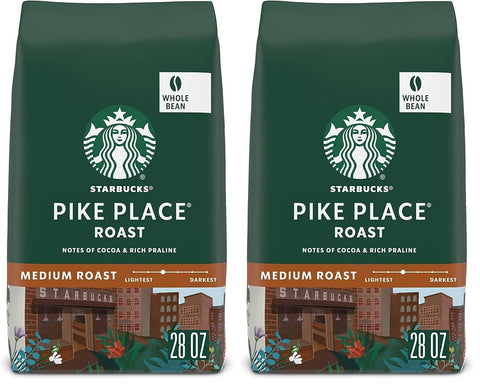 Starbucks Whole Coffee Beans, Medium Roast Hot or Iced Coffee, Pike Place Roast, 28 oz ÃƒÂ¢Ã¢â€šÂ¬Ã¢â‚¬Â¹