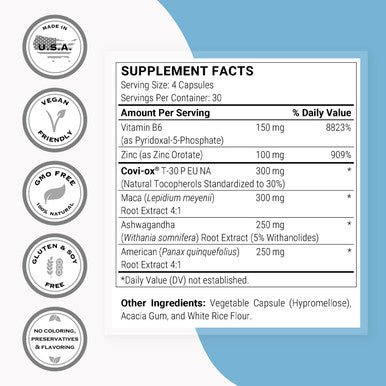 Supersmart Natural Anti Prolactin Support Extracts from Mucuna Pruriens Ashwagandha Ginseng Vitamin B6 Helps with Excess of Prolactin NonGMO Gluten Free 120 Vegetarian Capsules