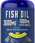 Fish Oil 3600Mg | 1080Mg Omega 3 | 120 Count | Non-Gmo And Gluten Free Supplement