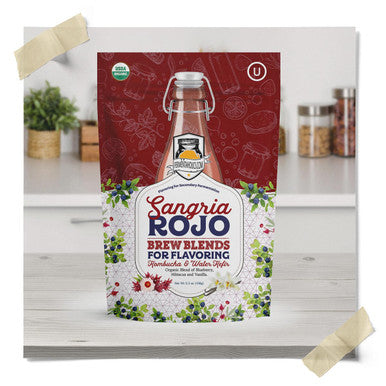 Fermentaholics Organic Sangria Rojo Brew Blends: Secondary Fermentation Flavoring For Kombucha Water Kefir And Other Fermented Drinks
