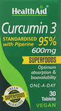 HealthAid Curcumin 3 Vegan Tablets - Pack of 30