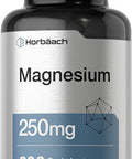 Magnesium 250mg | 200 Coated Caplets | As Magnesium Oxide | Vegetarian, Non-GMO, and Gluten Free Supplement | by Horbaach