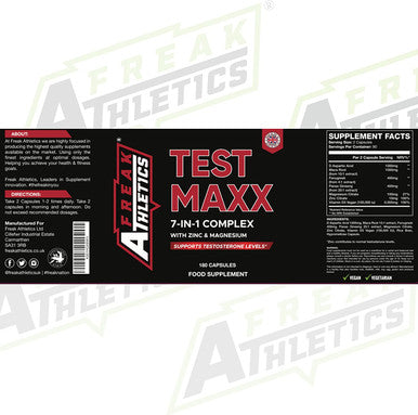 Test Maxx Booster for Men - Supplements for Men 180 Capsules - 7 Powerful Active Ingredients & Vitamins Including Zinc, Maca Root Extract, Fenugreek, Ginseng - Made in The UK