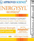 Approved Science Energysyl Caffeine Free Energy Booster Increase Physical and Mental Endurance with Reishi Mushrooms Bioperine 3 Month Supply
