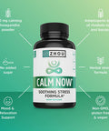 Zhou Calm Now Soothing Support with B Vitamins, Ashwagandha, Magnesium & Zinc, Relax, Focus & Positive Mind, Supports Serotonin Increase, Non-GMO, Vegan, Gluten-Free, 30 Servings - 60 VegCaps