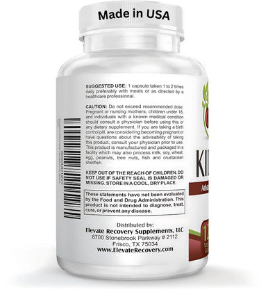 Elevate Recovery Supplements Kidney Pro With 21 Kidney Health Supplements In 1 Formula (Total Kidney Support) 120 Capsules.