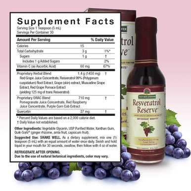 Nature'S Answer Alcohol- Resveratrol Reserve 5oz Concentrated Liquid | Packed with Antioxidants | Promotes Overall Well-Being | Immune System Support | Single Count