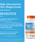 Doctor'S Best High Absorption Zinc Bisglycinate 50Mg High Potency Supporting Enhancing Immune System Antioxidant Vc, 90 Count