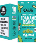 The Only Bean Crunchy Dry Roasted Edamame Snacks (Sea Salt) Healthy High Protein(11g) Keto Food Low Carb Gluten Office Vegan Food 100 Calorie Snack Pack 0.9oz 10 Pack