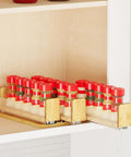 SpaceAid Bamboo Pull Out Spice Rack Organizer for Cabinet, Heavy Duty Slide Out Seasoning Kitchen Pantry Sliding Vertical Organization, 7.6" Wide, 3 Drawers(2" Wide), 2-Tier, Natural