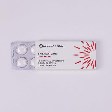 Cinnamon Natural Caffeine Energy Gum 25Mg Caffeine, Taurine, B Vitamins Per Piece, 48 Pieces (6 Packs Of 8) Sugar Free, Zero Calories, Naturally Sweetened, Gluten Free