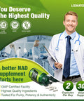Nad+ Resveratrol Supplement, Liposomal Resveratrol, Quercetin Nr Supplement For Anti-Aging, Focus, Energy,60 Capsules