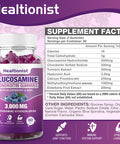 Healtionist 2 Packs 3000Mg Glucosamine Chondroitin Gummies With Msm & Elderberry - Extra Strength Joint Health Flexibility Antioxidant Immune Support Supplement Gummy For Adults Men & Women 120 Cts