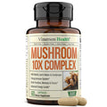 10X Mushrooms Supplement Complex - Nootropic and Immune Support for Brain, Cognition, Memory, Focus and Mental Clarity. With Lions Mane, Reishi Extract, Chaga, Turkey Tail, Black Fungus & More