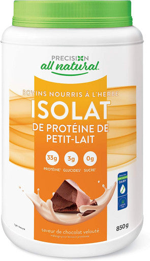 Precision All Natural Whey Isolate - Double Chocolate Chunk flavour, 850 g | Hormone-free and gluten-fee