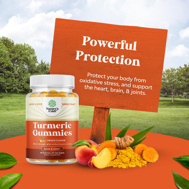 Natures Craft Turmeric Curcumin Immune Support Gummies - Immune Booster Turmeric Gummies for Joint Support and Advanced Skin Care - Turmeric with Black Pepper Joint Supplement Gummy Vitamins with Curcumin Powder