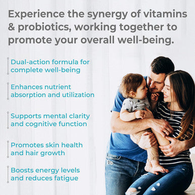 Biovitalia Multivitamins + Probiotics Dietary Supplement For Men & Women Immunity Booster Helps Improve Digestion And Absorption Of Nutrients - 60 Veg Cap