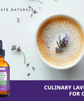 Kate Naturals Lavender Extract For Baking Drinks Coffee Lattes. Food Grade Lavender Oil For Flavoring & Cooking (1Oz Sugar )