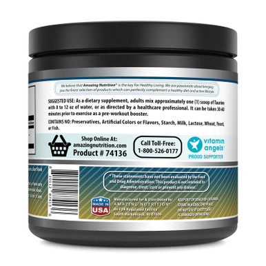 Amazing Formulas Taurine 500 Grams (1.1 Lb) Powder Supplement | 2000 Mg Per Serving | 111 Servings | Non-Gmo | Gluten Free | Made In Usa (Fruit Punch)