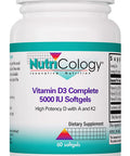 NutriCology Vitamin D3 Complete 5000 High Potency for Bone and Immunce Support 60 Softgels