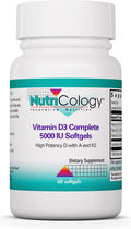 NutriCology Vitamin D3 Complete 5000 High Potency for Bone and Immunce Support 60 Softgels