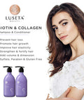 Luseta Biotin Shampoo and Conditioner for Hair Growth Thickening Shampoo for Thinning Hair and Hair Loss Infused with Argan Oil to Repair Damaged Dry Hair Sulfate Paraben 2 x 16.9 fl oz