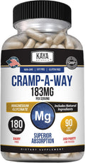 Kaya Naturals CrampAWay Magnesium Glycinate 183mg (180 Count (Pack of 1))