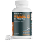 Bronson Vitamin K2 MK-7 100 MCG, K2 as MK7 Menaquinone, Bone Support 1 Year Supply, Non-GMO, 120 Tablets