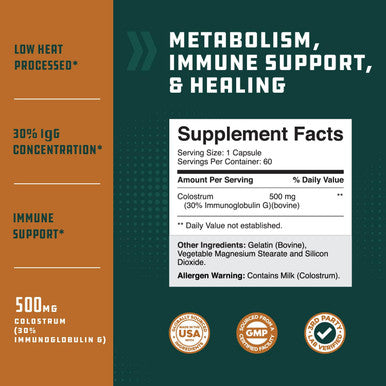 Natures Craft Bovine Colostrum Capsules with Immunoglobulin G - Colostrum Supplement and Muscle Builder for Gut Health Joint Support Immune Health Bone Strength and Brain Support Probiotic Supplement