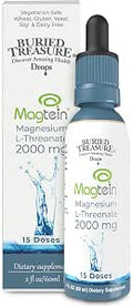 Buried Treasure Magtein 2 oz. 15 Doses Brain Health Magnesium LThreonate for Enhanced Memory and Sleep