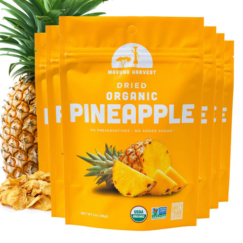 Mavuno Harvest Organic Dried Fruit Variety Pack | Dried Mango, Papaya, Pineapple, Banana, Jackfruit, & Tropical Mix | Healthy, Vegan, No Sugar Added, Non GMO Snacks for Kids & Adults | 2 Ounce, 6 Pack