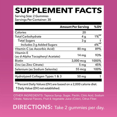 Havasu Nutrition Collagen Gummies Formulated with Collagen Biotin to Support Hair Skin and Nail Growth for Men Women GelatinFree 2 Pack 120 Gummies