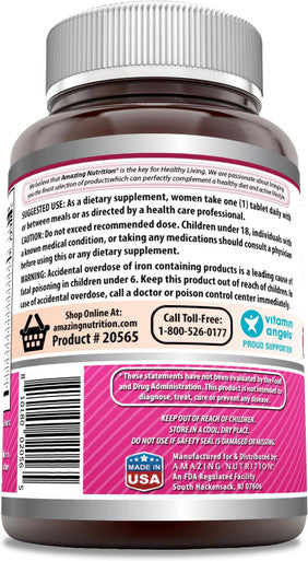 Amazing Nutrition Formulas Multivitamin Food Based Tablets | Perfect Blend of Vitamins Minerals 25 Million CFU probiotics (Women's One Multiple 150 Count)