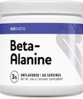 Nui Nutra Beta-Alanine Powder Supplement | 240G | 80 Servings | Helps Build Muscle Mass, Carnosine Levels, & Athletic Performance | Supports Muscular Endurance