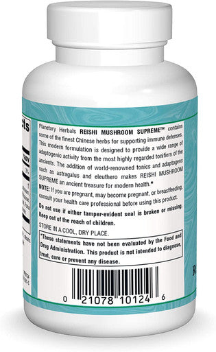 Planetary Herbals Reishi Mushroom Supreme Tablets, 650 mg, 100 Count