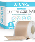 Jj Care Soft Silicone Tape, 1.6 X 120 Flexible Silicone Scar Tape, Medical Grade Silicone Strips For Scars, Washable & Reusable Scar Tape For Surgical Scars, Latex-Scar Tape