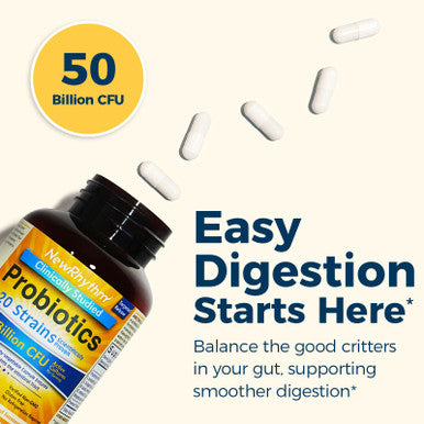 NewRhythm Probiotics 50 Billion CFU 20 Strains 90 Veggie Capsules