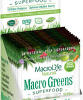 Macrolife Naturals Macro Greens Powder 38 Superfood Probiotic Antioxidant Enzyme & Herbal Supplement Immunity Energy Cleanse - Non-Gmo Vegan Gluten- Dairy- (12 Servings)