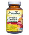 MegaFood Turmeric Curcumin Extra Strength - Supplement To Support Liver Health With Bioperine Black Pepper And Milk Thistle Extract - Vegan - Made Without 9 Food Allergens - 90 Tabs (45 Servings)