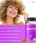 Biotin Gummies 10000mcg [Highest Potency] for Healthy Hair, Skin & Nails Vitamins for Women, Men & Kids - 5000mcg in Each Hair Vitamins Gummy - Vegan, Non-GMO, Hair Growth Supplement