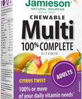 Jamieson 100% Complete Chewable Multivitamin For Adults Citrus Twist Multi 60 Chewable Tablets