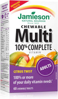Jamieson 100% Complete Chewable Multivitamin For Adults Citrus Twist Multi 60 Chewable Tablets