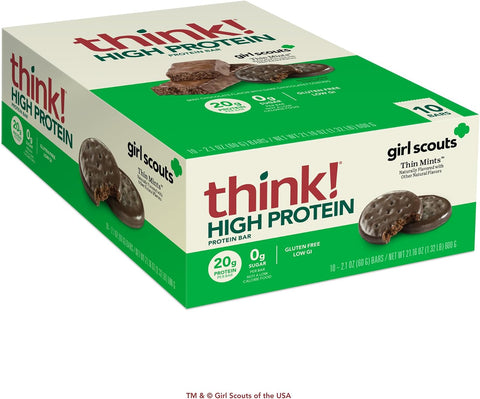 think! Protein Bars, High Protein Snacks, Gluten Free, Kosher Friendly,Variety Pack, Nutrition Bars, 2.1 Oz per Bar, 12 Count (Packaging May Vary)