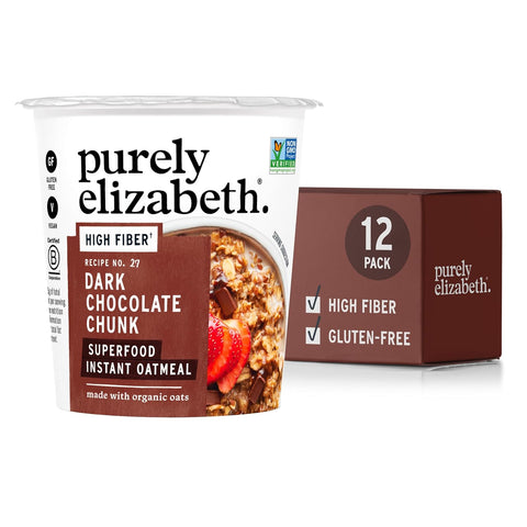 Purely Elizabeth, Vanilla Pecan, Collagen Oatmeal Cups With Nut Butter Packet, Gluten-Free, 2 Ounce (Pack of 12)