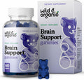 Wild & Organic Brain Support Gummies - Clear Brain Supplements For Focus W/Ashwagandha Vitamin B12 Ginkgo Biloba - Brain Supplement W/ B12 Vitamins For Brain Health - 60 Vegan B12 Gummies