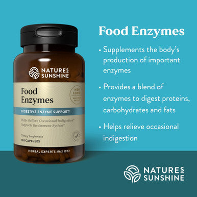 Nature'S Sunshine Digestive Enzymes - Powerful Proprietary Blend For Digestive Health To Break Down Fats, Carbs, Protein - 60 Ser